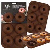 FORMA SILIKONOWA DO ROBIENIA PĄCZKÓW DONUTÓW DONATÓW CIASTEK Z DZIURKĄ 6SZT