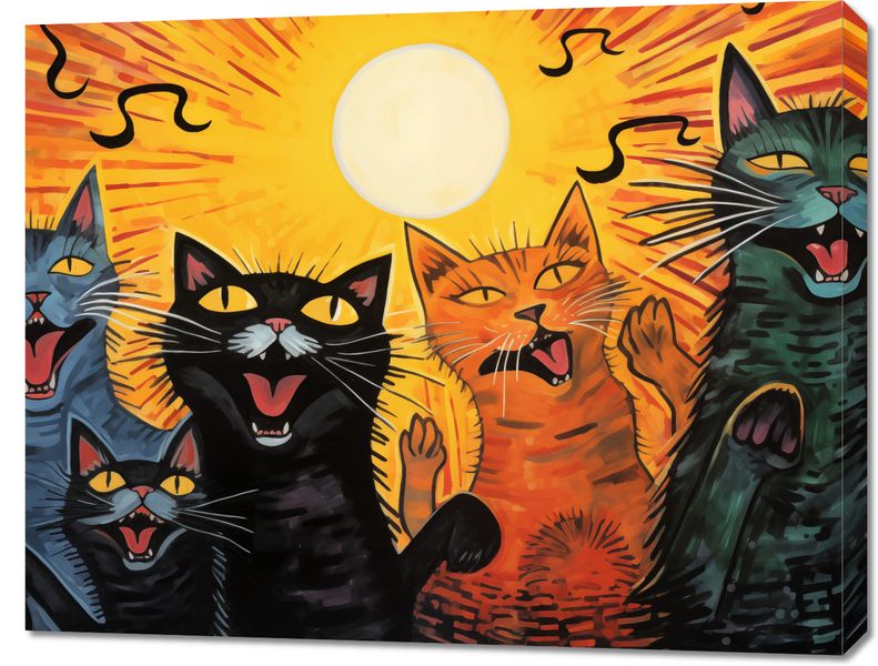 Obraz 90x70cm Kocie Koncertowanie zdjęcie 1