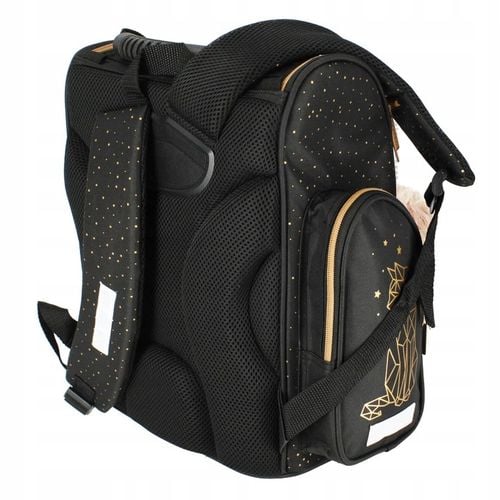 TORNISTER SZKOLNY PLECAK DLA DZIEWCZYNKI KOT KOTEK CZARNY ZŁOTY na Arena.pl