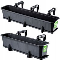 KADAX Skrzynka Balkonowa 80+60cm Doniczka Uchwyty