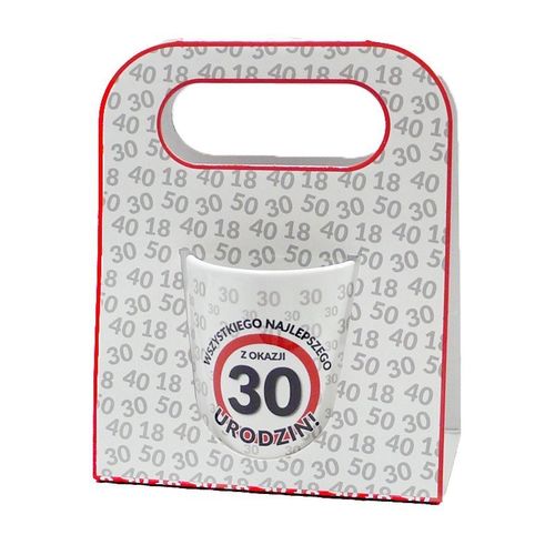 kubek ceramiczny urodzinowy w ozdobnym opakowaniu 30 lat znaki na Arena.pl