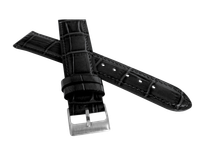 LAVVU Czarny szyty pasek CROCO z luksusowej skóry Top Grain - 18