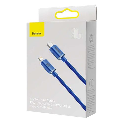 Kabel USB-C do Lightning Baseus Crystal, 20W, 1.2m (niebieski) na Arena.pl