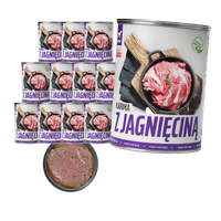 MOKRA KARMA DLA PSA TufTuf Puszka mielonka z jagnięciną ZESTAW 12x400g