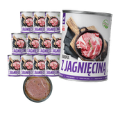 MOKRA KARMA DLA PSA TufTuf Puszka mielonka z jagnięciną ZESTAW 12x400g