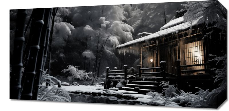 Obraz 60x30cm Tradycyjna Japońska Chatka zdjęcie 1