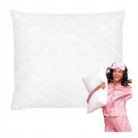 Poduszka 70x80 ANTYALERGICZNA Pikowana Miękka Gruba Biała Zamek