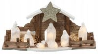 SZOPKA BOŻONARODZENIOWA ŚWIĄTECZNA NATURALNA 33x10.5x16.5 CM LED