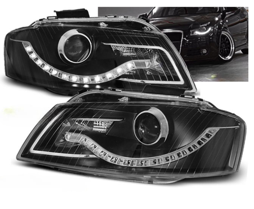 Lampy Reflektory AUDI A3 8P Od 2003 Do 2008 DAYLIGHT BLACK GRATIS  ŻARÓWKI na Arena.pl