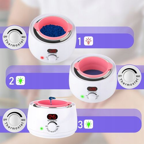 Podgrzewacz wosku 5x wosk twardy Zestaw depilacja LCD 100W z akcesoriami na Arena.pl