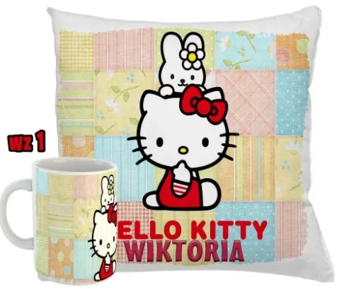 KUBEK + PODUSZKA zestaw HELLO KITTY RÓŻNE WZORY na Arena.pl