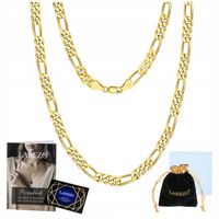 ZŁOTY ŁAŃCUSZEK FIGARO 55cm MĘSKI PEŁNY KUTY MOCNY ŁAŃCUCH 3mm SREBRO 925