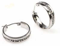 H3023N KOLCZYKI SREBRNE STAL 316L CYRKONIE BG