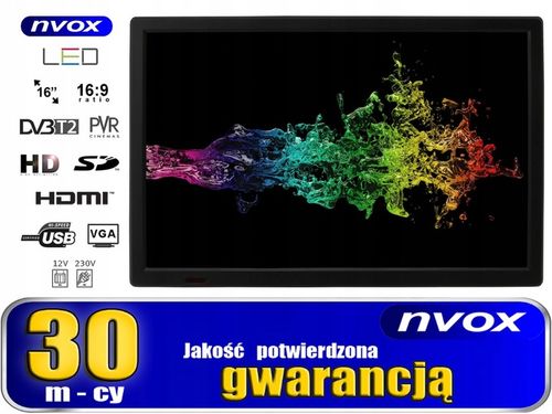 Telewizor przenośny samochodowy 16 LED 12V 24V USB na Arena.pl