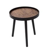 Stolik kawowy z rantem i drewnopodobnym blatem 36 cm z MDF, czarny TAB-157