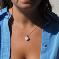 Zawieszka - larimar serce w srebrze rodowanym 1