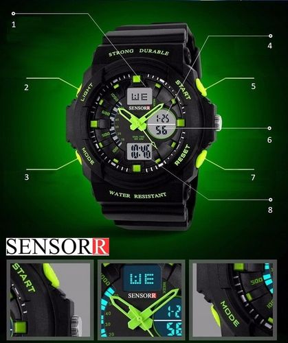 WOJSKOWY ZEGAREK DZIECIĘCY DLA CHŁOPCA S-SHOCK LED NOWY MODEL 2025 SENSORR na Arena.pl