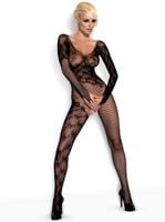 bodystocking siateczkowy kwiatowy obsessive f210 s/m/l
