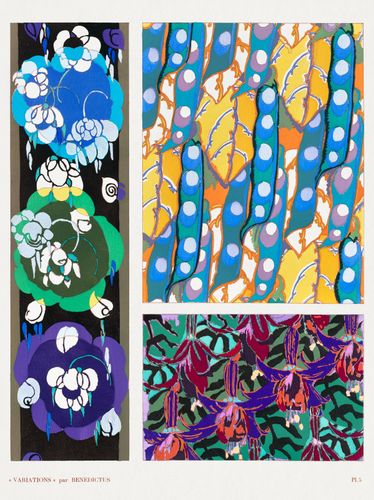 Plakat 75x100cm Kwiaty Art Deco v.5, Bénédictus Vintage do Salonu na Arena.pl