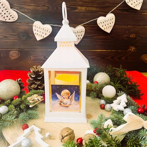 Lampion na Roraty świeca LED na baterie, biała Latarenka adwentowa ŚLICZNY na Arena.pl