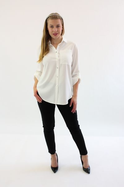 Biała elegancka koszula Dona Biała 44 zdjęcie 1