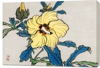 Obraz 100x70cm Hibiscus, Kōno Bairei Japoński Vintage do Salonu