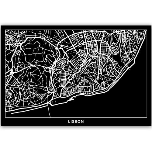 Obraz na płótnie – Canvas, plan miasta Lizbona 90x60 na Arena.pl
