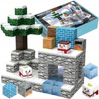 Klocki magnetyczne 3D kostki budowlane 2 cm Pixele Zestaw XL zima 92 el.