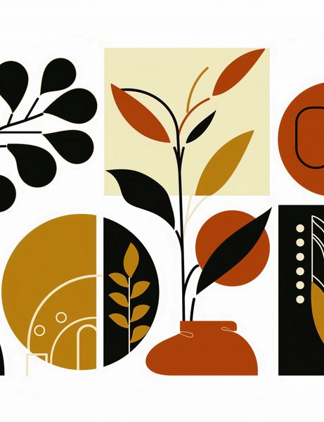 Plakat 50x65cm Kolaż Botaniczny zdjęcie 1