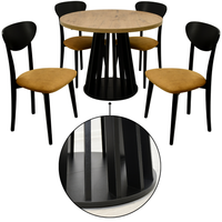 Okrągły stół 110 cm rozkładany do 210 LAMEL i 4 krzesła w nowoczesnym stylu