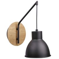 Lampa ścienna VARIO 21-73495 metalowa skandynawski czarny drewniany