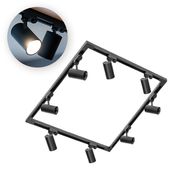 Zestaw szynowy 3 fazowy szyna 4x1m, 4x łącznik L, 8x Lampa CZARNY