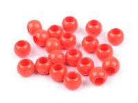 KORALIKI PLASTIK DUŻY OTWÓR CZERWONY KORAL 12MM 6SZT