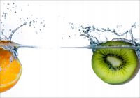 Fototapeta owoce w wodzie do kuchni 200x130 FLIZ