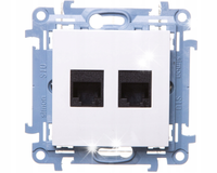 GNIAZDO KOMPUTEROWE RJ45 kat.6 PODWÓJNE SIMON 10 C62.01/11 BIAŁY