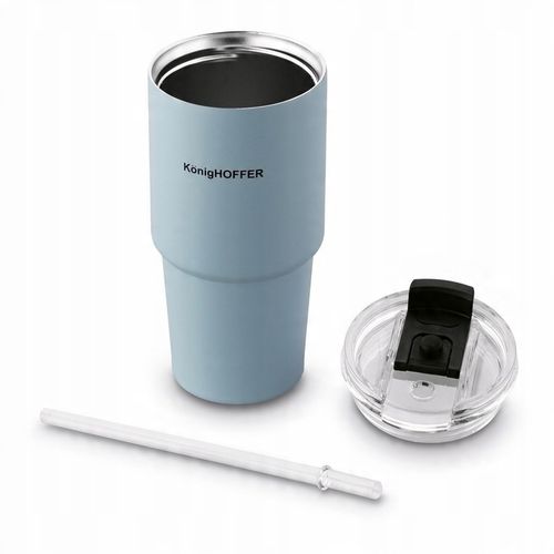 KUBEK TERMICZNY ze słomką PRÓŻNIOWY Niebieski Konighoffer Davos 420 ml na Arena.pl