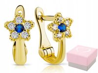 ZŁOTE KOLCZYKI GWIAZDKI SZAFIR ROCZEK 333 8K