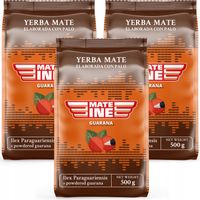 Yerba Mate 1,5kg 3x Guarana Energia 500g MOCNA