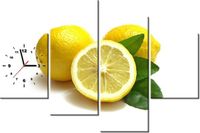 120CM 80CM ZEGAR 4 ELEM CYTRYNY OBRAZ ŚCIENNY