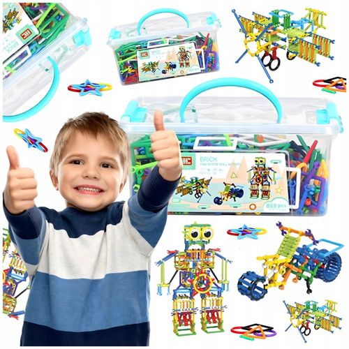 Klocki Małych Geniuszy Słomki Konstrukcyjne 869 el Edukacyjne Dla Dzieci na Arena.pl