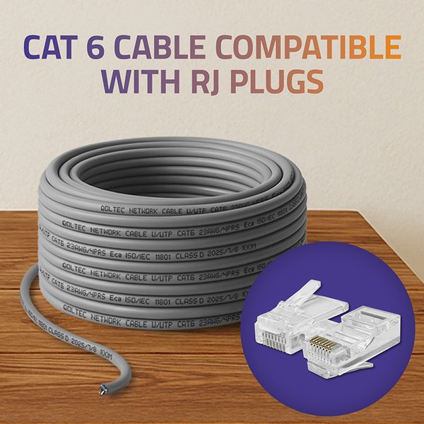 Qoltec Kabel Patchcord UTP CAT6 100m 1Gb/s Szary zdjęcie 4