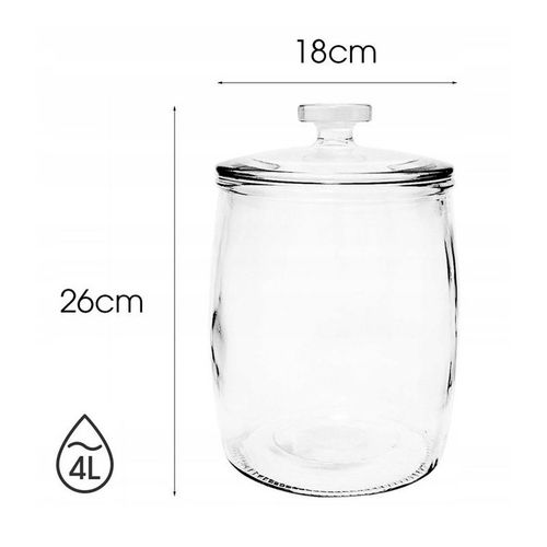 SŁÓJ SZKLANY POJEMNIK 4L SŁOIK NA OGÓRKI KUCHENNY OZDOBNY Z POKRYWĄ CANDY na Arena.pl