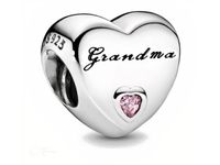 SREBRNA PRZYWIESZKA CHARMS SERCE BABCIA GRANDMA