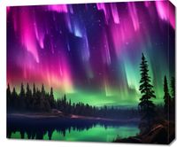 Obraz 70x60cm Zorza Nad Lasem