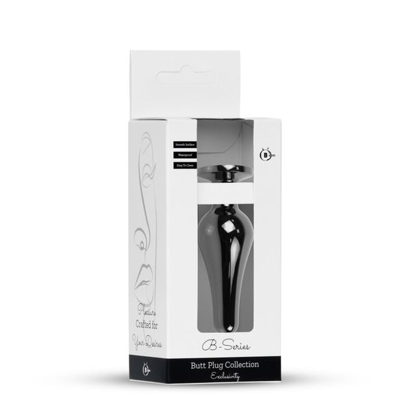 Plug-Jewellery Dark Silver Butt Plug- Red zdjęcie 8