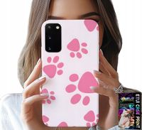 ETUI DO SAMSUNG GALAXY S20 - RÓŻOWE PSIE ŁAPKI, PLECKI, OBUDOWA CASE