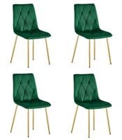 Krzesło LIBRA - ciemna zieleń aksamit / nogi kolor złoty x 4