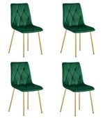 Krzesło LIBRA - ciemna zieleń aksamit / nogi kolor złoty x 4
