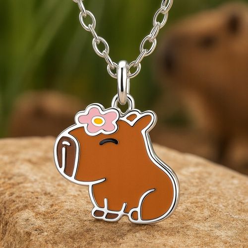 Srebrny naszyjnik dla dziewczynki kapibara srebro próba 925 na Arena.pl