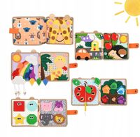 Tablica Manipulacyjna Sensoryczna Montessori Książeczka Zabawka Edukacyjna